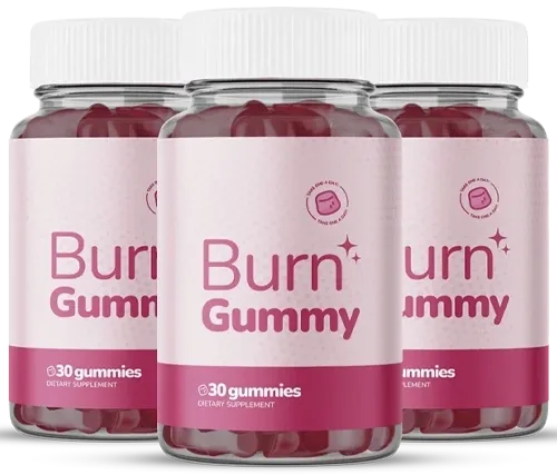 3 pink Burn Gummy jars of 30 gummies each